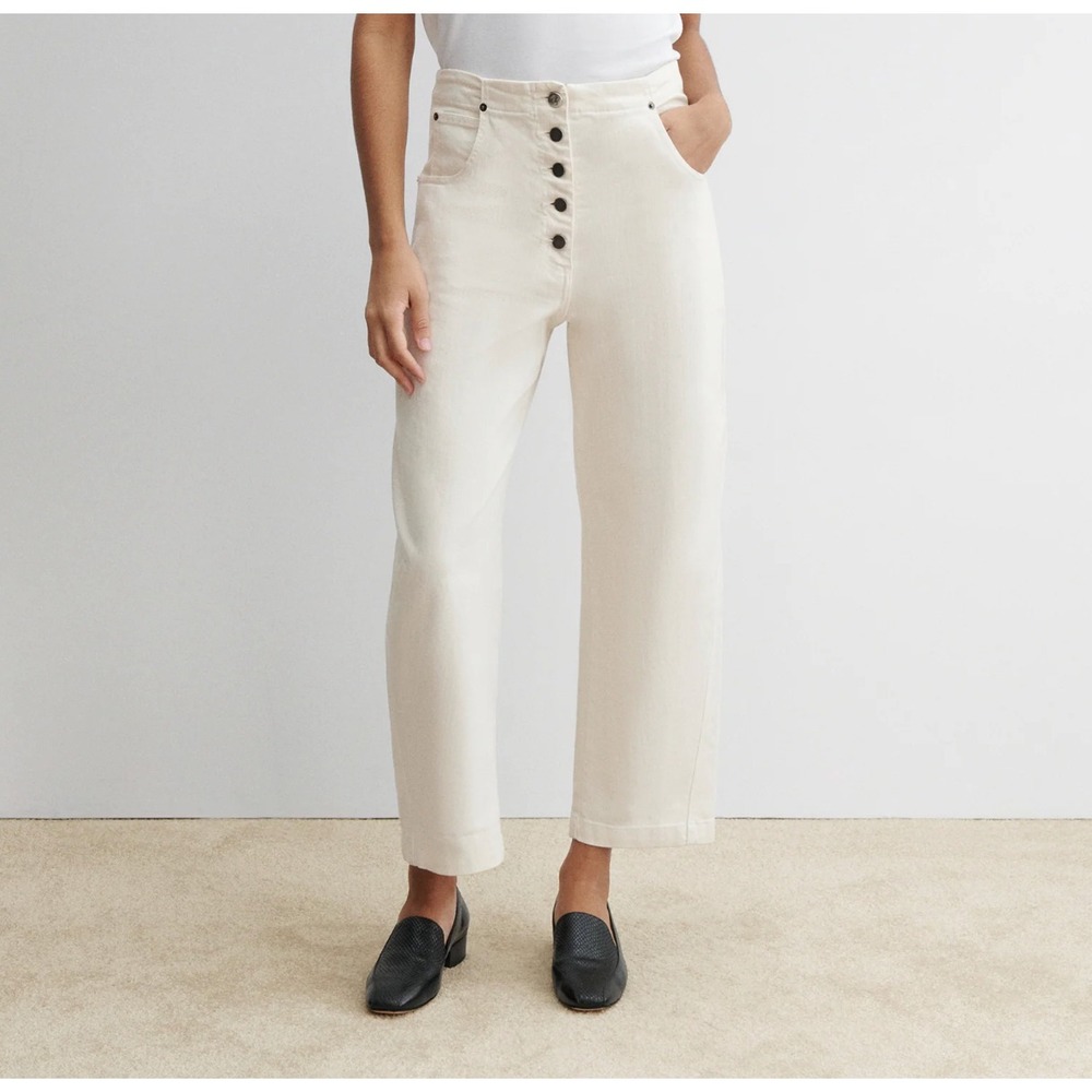 Rachel Comey Elkin Pants White Dirty Pomona Denim Women 6 Cocoon Crop Leg $425